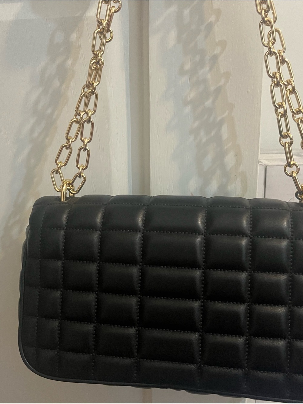 Michael Kors Tribeca Quilted Black Leather Chain Shoulder Bag - Picture 5 of 8